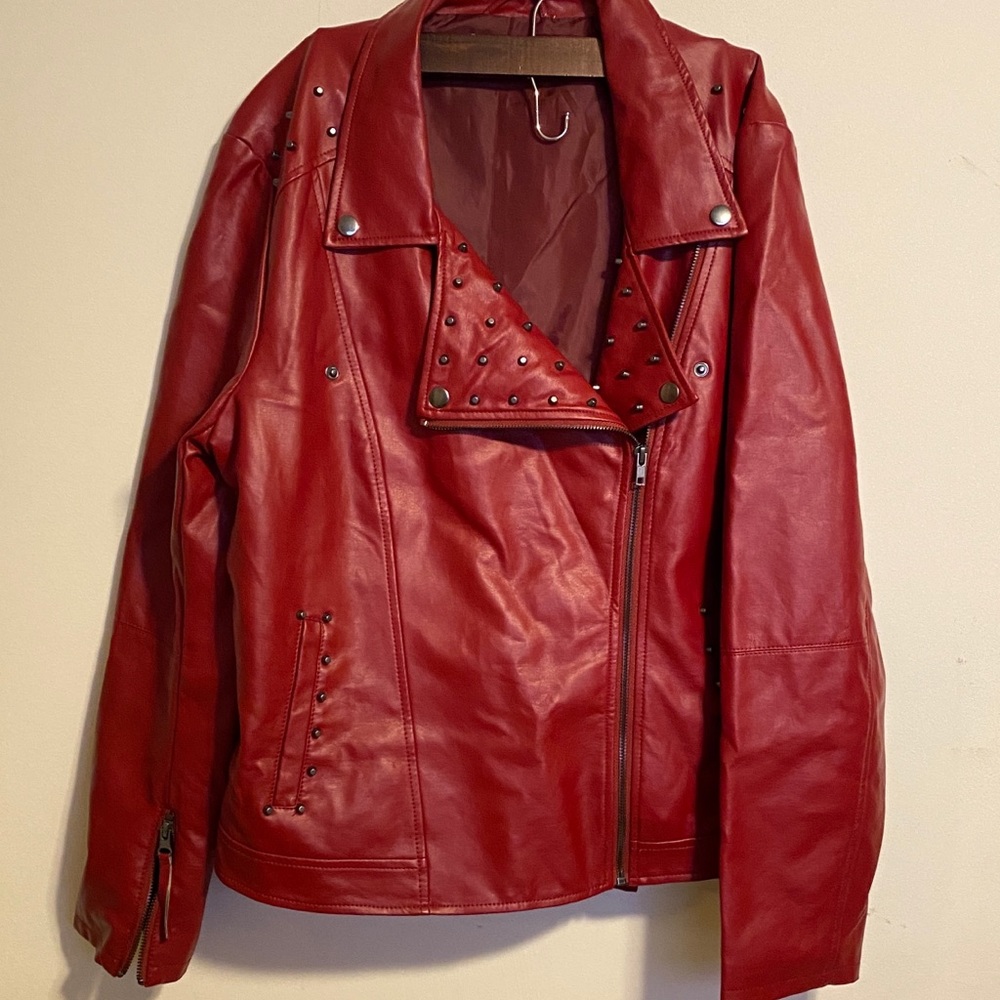 JustFab Red leather jacket